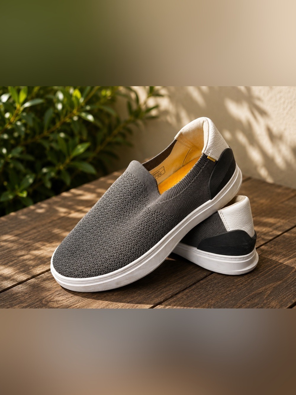 BOLI Knit CASCA Olive Green Slip On Canvas Shoes Memory Foam Sole W 10 M 8